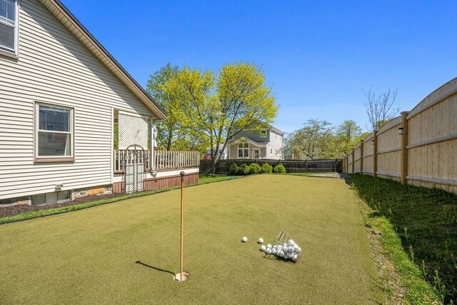 view of yard with fence
