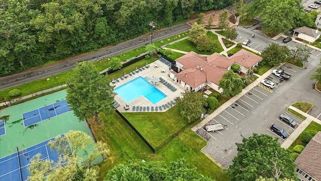 49 Village Brook Ln Unit 2, Natick, MA 01760 - drone / aerial view of a pool area
