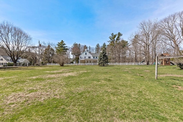 view of yard with fence