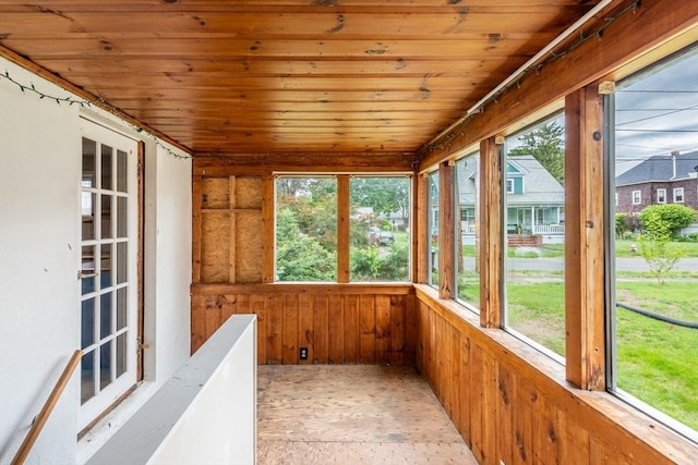 22 Sherman Ave, Northampton, MA 01060 - unfurnished sunroom with healthy amount of natural light, wooden ceiling, and wood walls