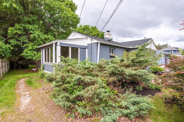 22 Sherman Ave, Northampton, MA 01060 - view of property exterior with a chimney