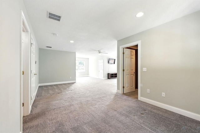 10 Tigger Ln, South Hadley, MA 01075 - spare room featuring a ceiling fan, carpet floors, and recessed lighting
