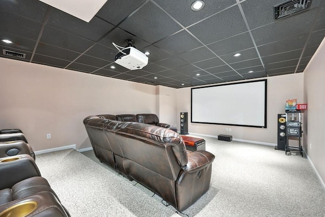 10 Tigger Ln, South Hadley, MA 01075 - home theater with carpet flooring and a paneled ceiling