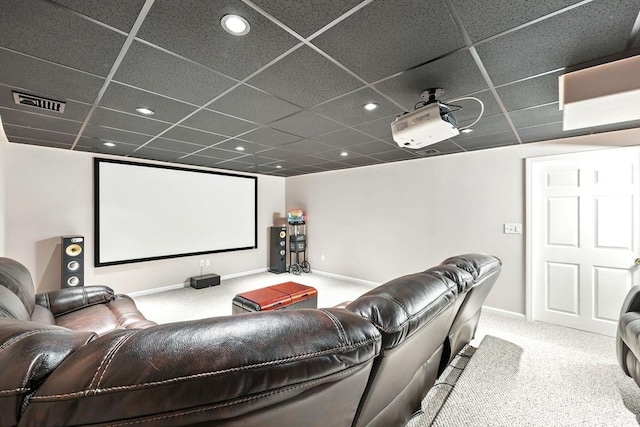 10 Tigger Ln, South Hadley, MA 01075 - home theater room featuring carpet floors, recessed lighting, and a paneled ceiling