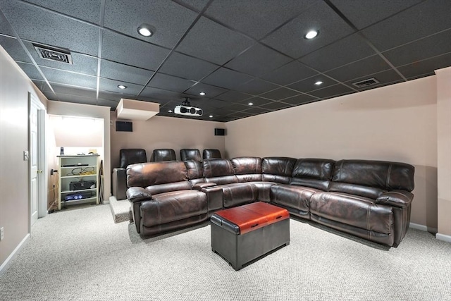 10 Tigger Ln, South Hadley, MA 01075 - carpeted cinema room with a paneled ceiling and recessed lighting