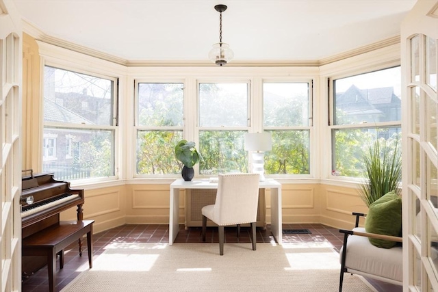 87 Crowninshield Rd, Brookline, MA 02446 - sunroom featuring a decorative wall
