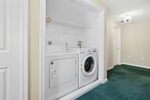 94 Old Right Rd, Ipswich, MA 01938 - laundry room featuring independent washer and dryer and dark carpet