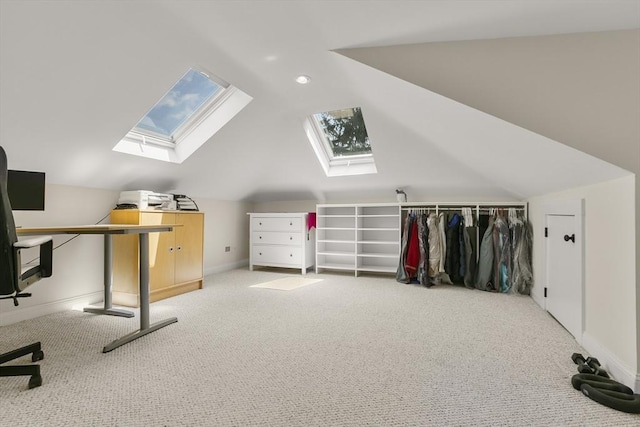16 Field Rd Unit 16, Arlington, MA 02476 - unfurnished office featuring a skylight, vaulted ceiling, and carpet
