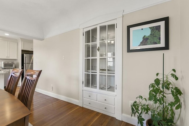 16 Field Rd Unit 16, Arlington, MA 02476 - dining space featuring dark wood-style flooring and recessed lighting