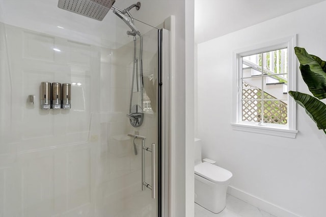 4 Blacksmith Way, Saugus, MA 01906 - full bath featuring a shower stall, baseboards, and toilet