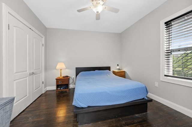 200 Elliot St Unit 1, Newton, MA 02464 - bedroom featuring hardwood / wood-style floors, baseboards, and ceiling fan