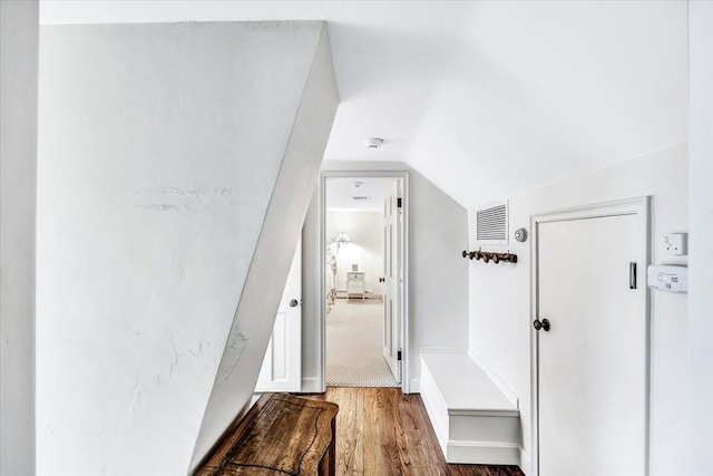 141 Daniels Island Rd, Mashpee, MA 02649 - mudroom featuring wood finished floors and lofted ceiling