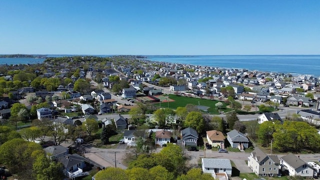 bird's eye view with a water view and a residential view