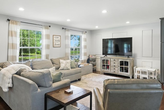 22 Dean St, Hudson, MA 01749 - living room with recessed lighting and wood finished floors