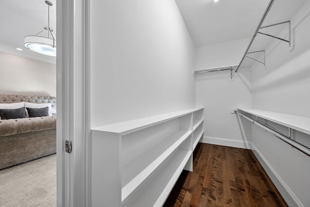 spacious closet featuring hardwood / wood-style flooring