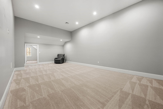 interior space with light colored carpet