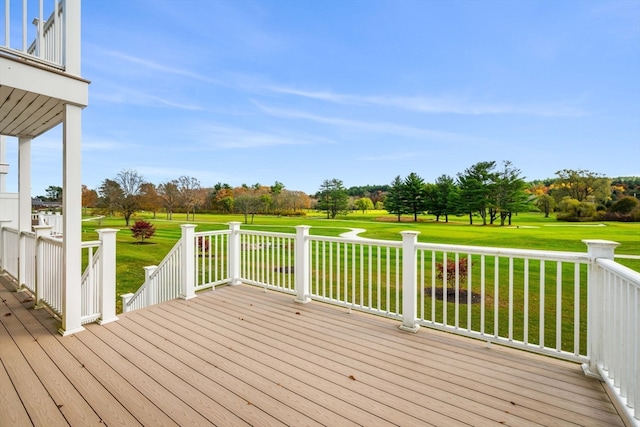 deck featuring a lawn