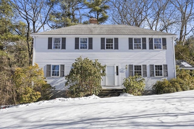 colonial house with a chimney