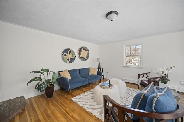 living area with wood finished floors