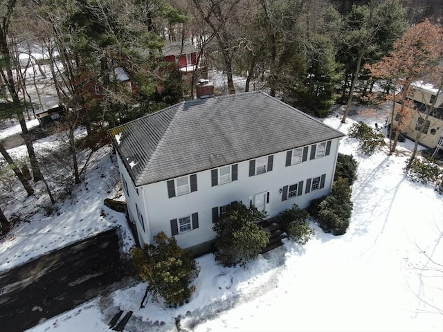 view of snowy aerial view