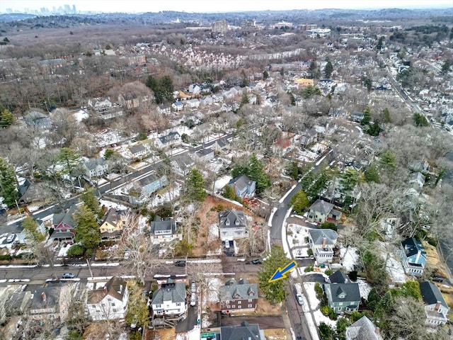 drone / aerial view with a residential view