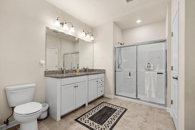 90 Trotter Rd Unit 309, Weymouth, MA 02190 - full bathroom featuring vanity, a shower stall, and recessed lighting