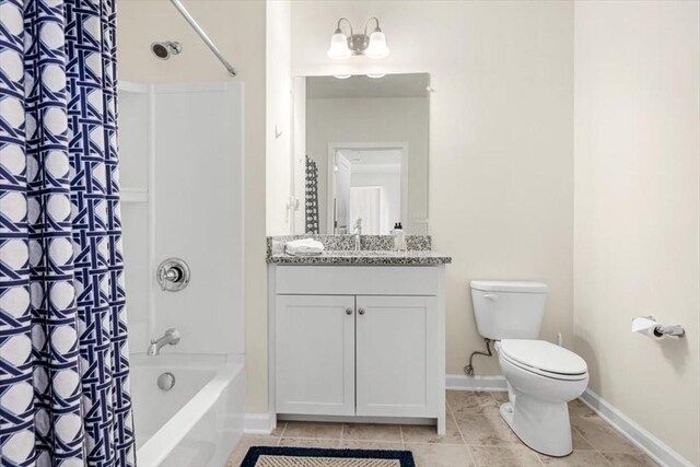 90 Trotter Rd Unit 309, Weymouth, MA 02190 - full bathroom with vanity, shower / bath combination with curtain, and tile patterned flooring