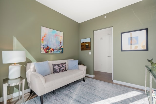 living room featuring hardwood / wood-style flooring