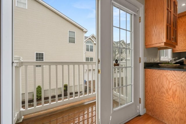 entryway featuring wood finished floors