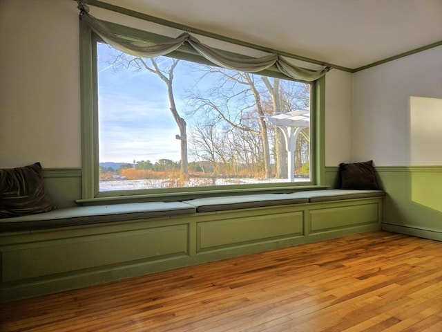 interior space with light hardwood / wood-style flooring