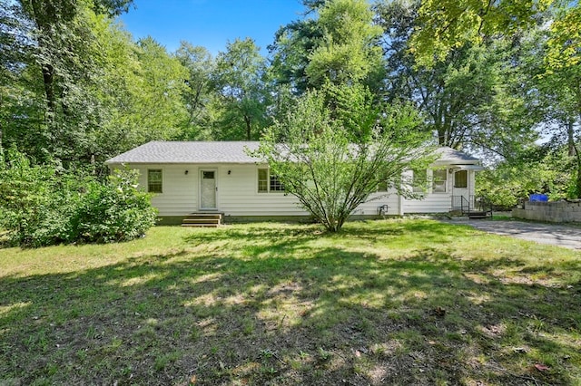 exterior space with a lawn