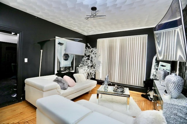 living room featuring wood-type flooring