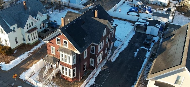 view of snowy aerial view