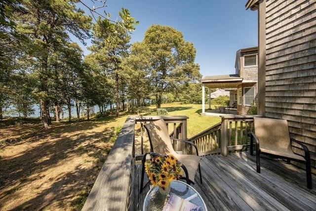267 Barnes Rd, Oak Bluffs, MA 02557 - deck featuring a yard