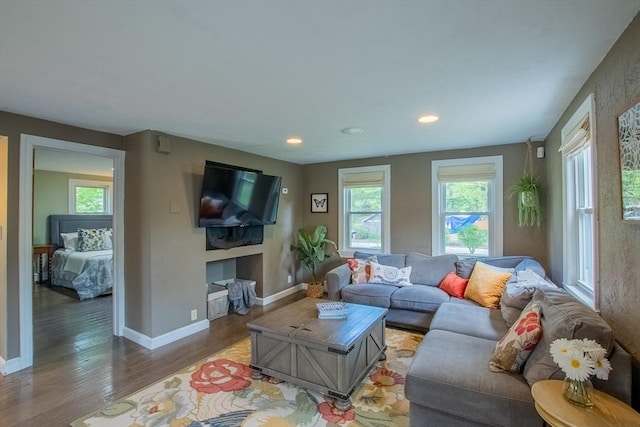 2 Fay Ct, Southborough, MA 01772 - living room featuring healthy amount of natural light, light wood finished floors, baseboards, and recessed lighting