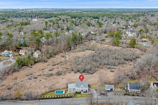 aerial view with a forest view