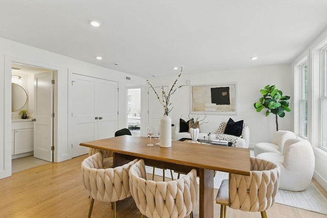 43-45 Wellington St Unit 2, Waltham, MA 02451 - dining area featuring light wood finished floors and recessed lighting