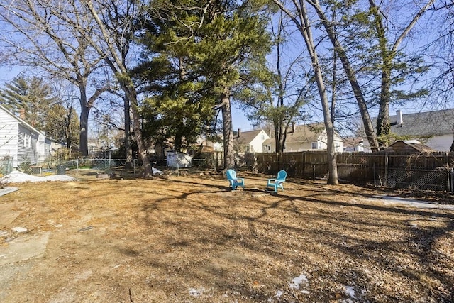 view of yard featuring fence