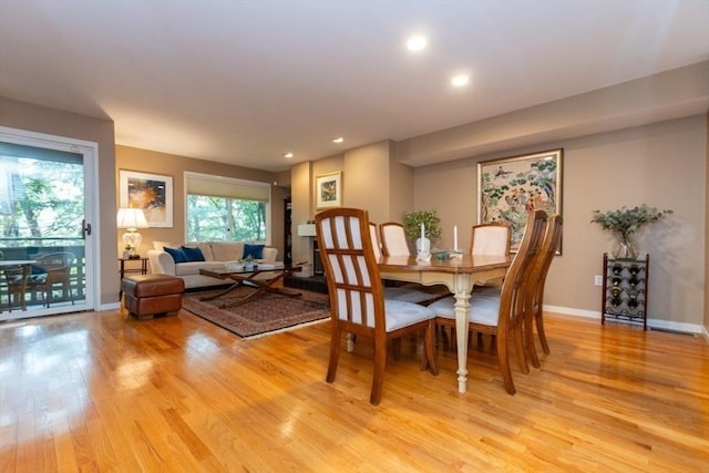 1175 Chestnut St Unit 33, Newton, MA 02464 - dining area with light wood-type flooring, recessed lighting, and baseboards