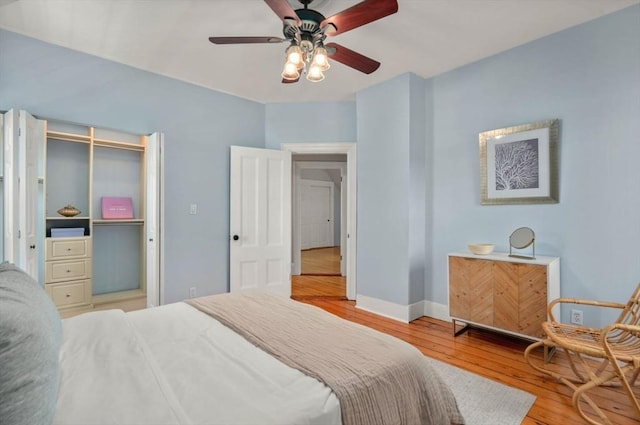 409-411 Atlantic Ave Unit 409, Marblehead, MA 01945 - bedroom with hardwood / wood-style flooring and ceiling fan