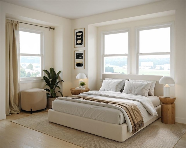 bedroom with wood finished floors