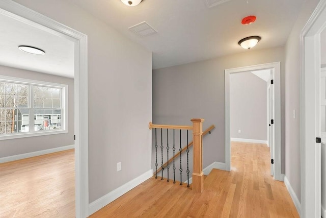 hall featuring light hardwood / wood-style flooring