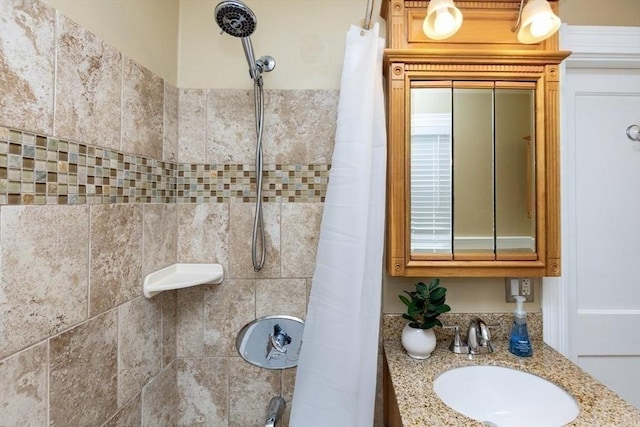221 Eastern Ave, Lynn, MA 01902 - bathroom with tiled shower and vanity