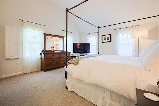 2 David Henry Gardner Ln, Southborough, MA 01772 - bedroom featuring lofted ceiling, light carpet, and baseboards