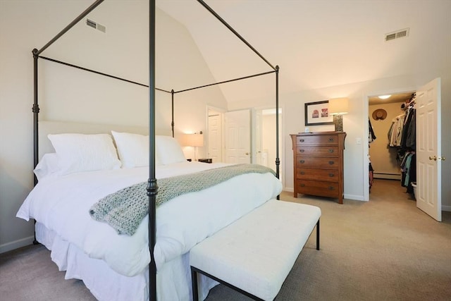 2 David Henry Gardner Ln, Southborough, MA 01772 - bedroom featuring baseboards, a spacious closet, light colored carpet, baseboard heating, and a closet
