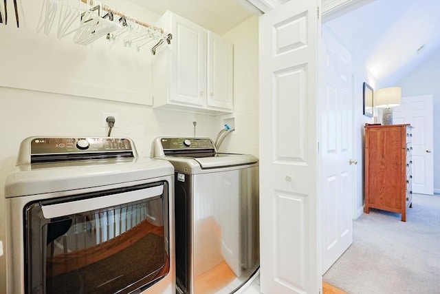 2 David Henry Gardner Ln, Southborough, MA 01772 - laundry area featuring cabinet space, independent washer and dryer, and light carpet