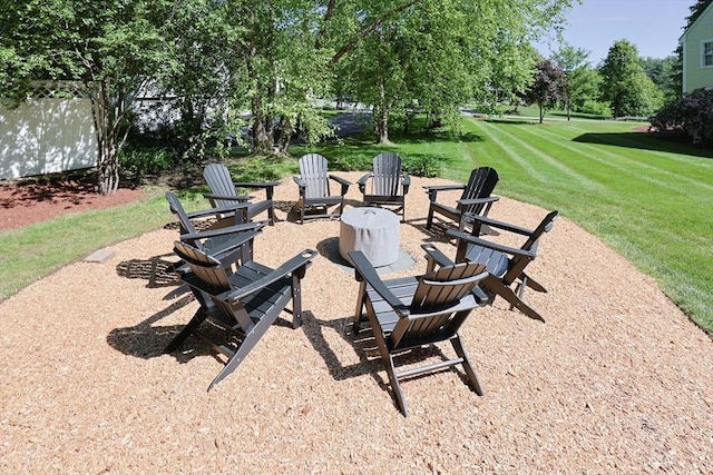 2 David Henry Gardner Ln, Southborough, MA 01772 - view of patio / terrace featuring an outdoor fire pit