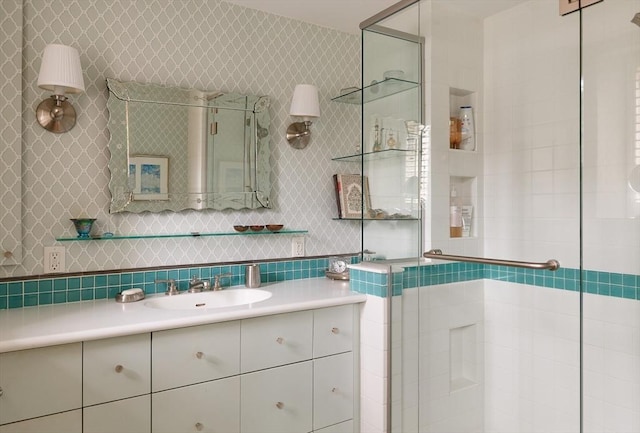 172 Beacon St Unit 4, Boston, MA 02116 - full bathroom featuring a shower stall and vanity