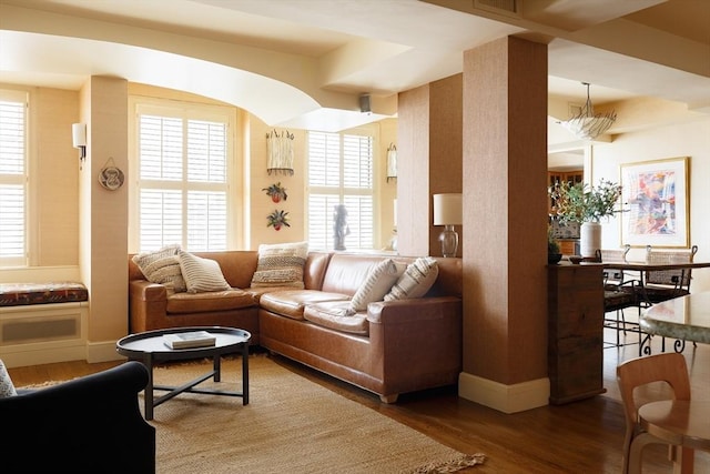 172 Beacon St Unit 4, Boston, MA 02116 - living room with wood finished floors and baseboards