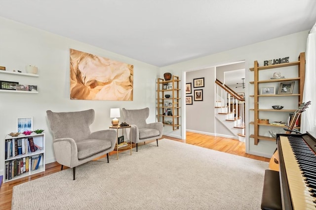 965 Main St, Wilbraham, MA 01095 - sitting room with stairs and wood finished floors